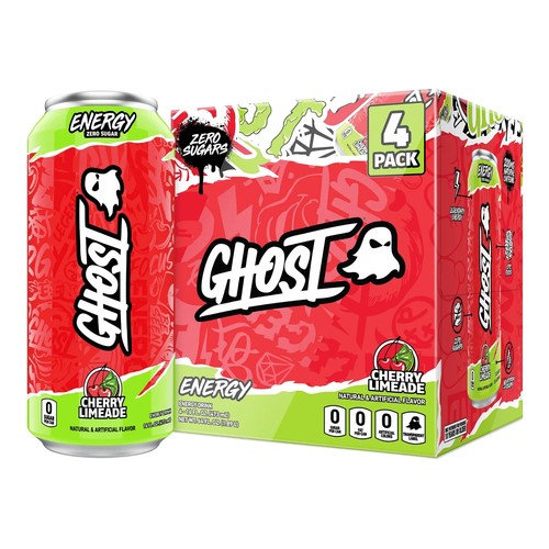 Cherry Limeade Energy Drink, Zero Sugars, 16 fl oz, 4 Pack Cans