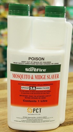 Insect Poison Surefire Mosquito & Midge Slayer Spray 1L Bifenthrin 100g / Litre
