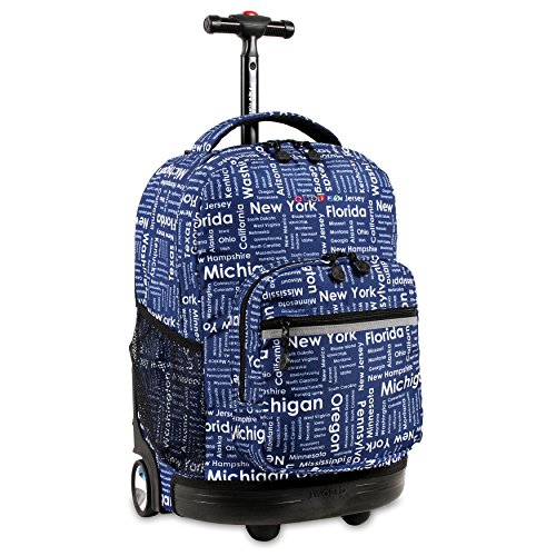 J World New York Sunrise Rolling Backpack, Road Trip