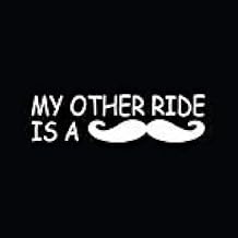 MY OTHER RIDE IS A MUSTACHE Vinyl Sticker Funny Decal Stache Retro Handlebar LOL - Die cut vinyl decal for windows, cars, trucks, tool boxes, laptops, MacBook - virtually any hard, smooth surface