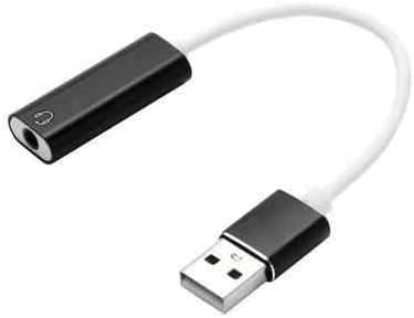 Coverzone USB den Mikrofonlu Kulaklık Çevirici (USB To 3.5 mm Jack) Playstation Uyumlu Bilgisayar Ses Kartı Kablosu 3.5 mm Jack (Dişi) Girişli Ses Adaptörü 7.1 Dönüştürücü PS3 PS4 PS5 Uyumlu (Beyaz)