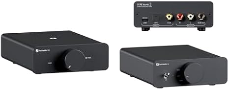 Fosi Audio Q6 Mini Desktop DAC, V3 Stereo Amplifier Home Audio 2 Channel Audio Component