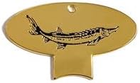 Plain Gold Caviar Key, Sturgeon Engraving Elegant, Easy-Use Jar and Tin Opener for Caviar Lovers