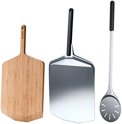 Ooni 16" Pizza Peel + Turning Peel + Ooni 16" Bamboo Serving Pizza Peel - Essesntial Pizza Oven Accessories Bundle