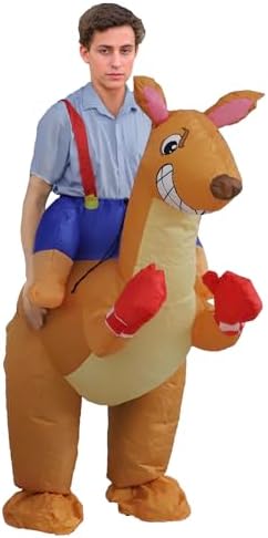 Inflatable Boxing Kangaroo Costume, Adult Funny Kangaroo Inflatable Costume, Funny Costumes Adult Size for Holiday, Birthday Party, Bachelor Party, Cosplay Party
