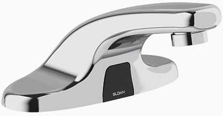 Sloan Optima ETF-600 Sensor Faucet, No Trim Plate, 0.5 GPM, Back-Check Tee | sensor faucet, 0.5 gpm multi-laminar spray, Plug adapter powered, Back-check tee, Low integrated base body 3365330BT