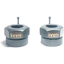 IVANKO Compression Ring Olympic Collars (CO-2.5KG) for Competition Barbell, Knurled Spin-Lock, Easy-On/Easy-Off, 5kg per Pair, Full Machined, Grey Hammer Tone Finish