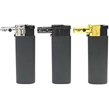 Small Rubberized Side Torch Refillable Electronic Jet Flame Pipe Lighter, 2ct, 1701J-2