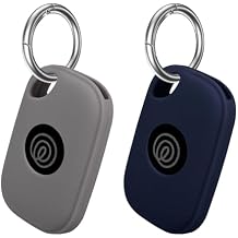 Silicone Case for Tile Pro 2024 with Keychain, 2 Pack Anti-Scratch Protective Cover for Tile Tracker (Navy/Gray)