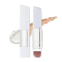2 in 1 White Korean Color Changing Foundation Stick with Brush, Cover Cream Stick Foundation, Moisturizing Long-Lasting Hydration Makeup, Light Coverage Concealer, for All Skin Types(03#)