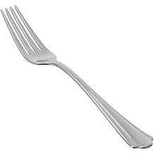 Amazon Basics Stainless Steel Dishwasher Safe Dinner Forks with Scalloped Edge, Well-Balanced Weight, Silver, Pack of 12
