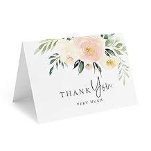 Bliss Collections Thank You Cards with Envelopes, All-Occasion Thank You Cards for Weddings, Bridal Showers, Baby Showers, Birthdays, Parties and Special Events 4"x6", Pack of 25, Eucalyptus Greenery