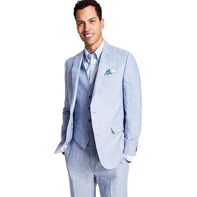 bar III Mens Linen Suit Two Button Blazer Jacket