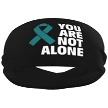 Sexual Assault Awareness Sweat Headbands for Women Men, Non Slip Elastic Wristbands Headbands for Basketball Tennis Workout Gym Yoga, Absorbent Breathable (Black)