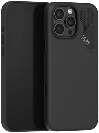 Aulumu A16 Vegan Leather Cooling iPhone 16 Pro Max Case | Updated Camera Control | with Cooling Fins | Luxury Comfort | Compatible with MagSafe | Complete Wrap-Around - Touch Black