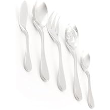 KNORK Original Forged Series Duo Finish 18/0 Stainless Steel 5-Piece Serving Set - Frosted Handle with Shiny Chrome Head