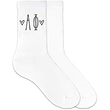 Alpha Phi - Sorority Letters with Hearts Greek Letter Crew Socks - White and Heather Gray