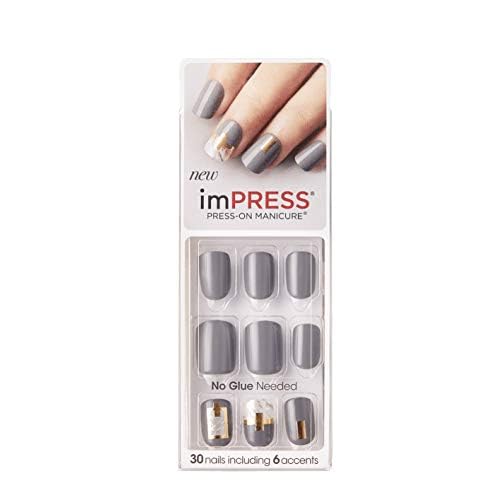 KISS imPRESSECSTATIC CLING Short Length Press-On Manicure Nails