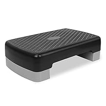Height-Adjustable 4"-6" Step Aerobics Platform Fitness Equipment Stepper Trainer Exercise Step Platform with 2 Riser