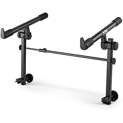 OnStage KSA7500 Universal Second Tier for X-Style Keyboard Stand for Stacking Keyboards, Electric Pianos, Synths, and Organs, 60 lb Capacity, Adjustable, Nonslip Arms and Feet, Metal, Black