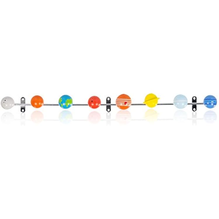 Suck UK Coat Hooks - Kids Coat Rack - Solar System Coats Hook - Wall Mounted Metal Hanging Rack - Space Themed Coats Hanger - Decorative Wall Hooks - Wooden Planet Hook - Bedroom Nursery Decor