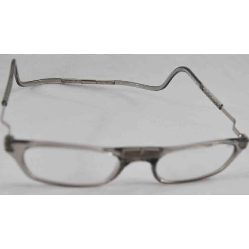 CliC Magnetic Closure Reading Glasses XXL with Adjustable Headband Smoke 3.00