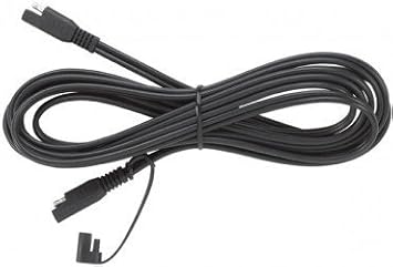 DC Extension Cable Heavy-Duty 16 Gauge Black Zip Cord - Automotive SAE Bullet Connectors Ideal for BatteryMinder Products - 12 Feet