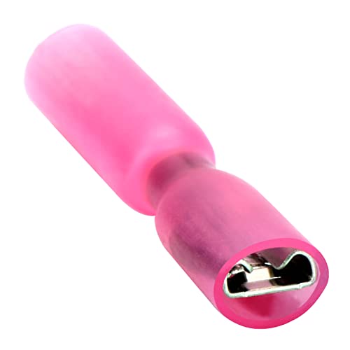 Conext Link QDHSIF-187R25 Full Insulated Heat Shrink Quick Disconnect Terminal Female 25 Pack 0.187, Red 22-18 Gauge