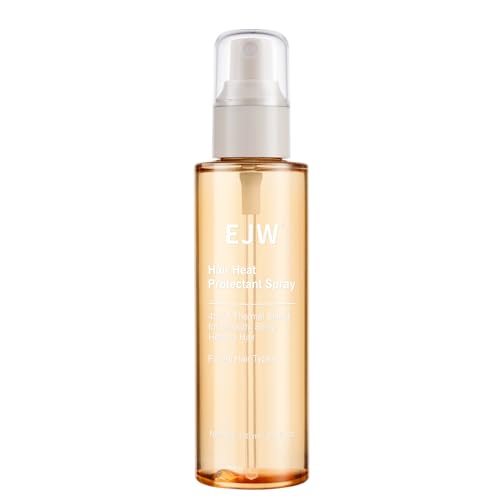 EJW Heat Protectant Spray for Hair - 450F Thermal Protection to Smooth Frizz, Prevent Breakage & Add Shine - Rose-Scented Leave-In for All Hair Types & Color Safe 4.4 Fl Oz