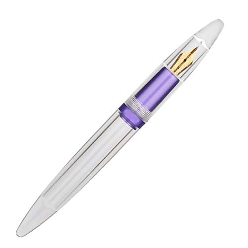 M2 Metallic Violet Fountain Pen Extra Fine Nib 0.38mm Transparent Eye Dropper Filling Large-Capacity Ink Storing