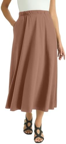 Jessica London Womens Plus Size Soft Ease Midi Skirt
