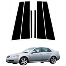 6PC Gloss Black Side Window Door Pillar Cover Trim Posts Fit for Acura TL 2004 2005 2006 2007 2008