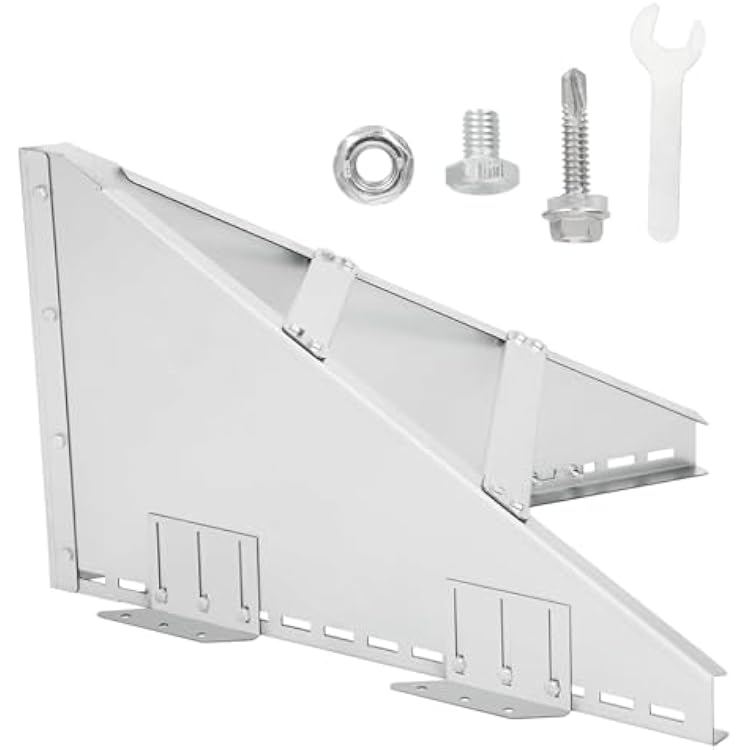PakaLife Snow Guards for Roof,Snow Splitter&Diverters Guards for Metal Roofs,Snow Removal,Forprotection Stack Pipes and Chimneys Roof,Adjustable Angle and Easy to InstallSilver
