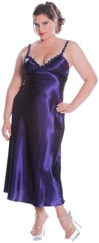 Women's Super Plus Size Silky Nightgown with Venice Lace #6010xx