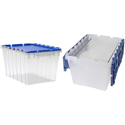 Akro-Mils Plastic Storage Totes with Attached Lids 12 Gallon