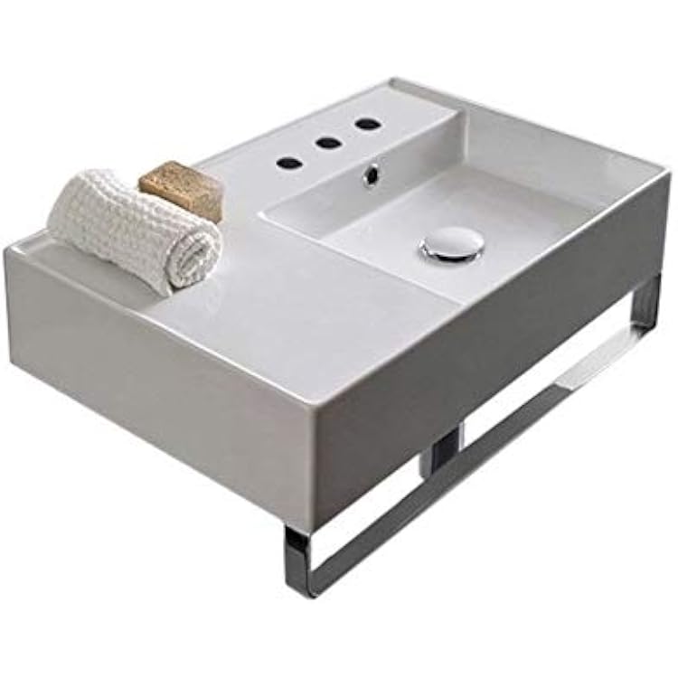 Scarabeo 5117-TB-Three Bathroom Sink, Three Hole, White