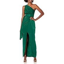 Aidan Mattox Women's One Shoulder Draped Gown