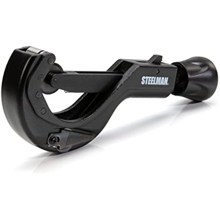 Steelman Metal Pipe and Tube Feed Cutter, Cuts 2-12-inch Tube Including Copper, Brass, Aluminum, ABS, and PVC, Die Cast Steel Body, Hardened Steel Blades