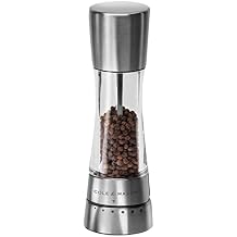 Cole & Mason Derwent Salt and Pepper Mills, Adjustable Grind Settings, Gourmet Precision+, Stainless Steel/Acrylic, 190 mm, Gift Set, Includes 2 x Salt and Pepper Grinders