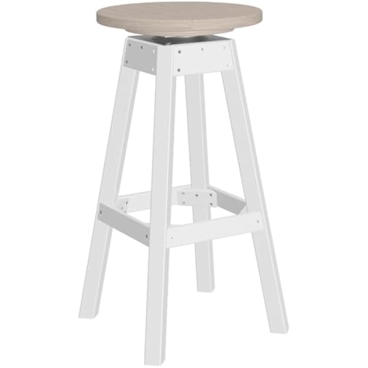 Furniture Barn USA Poly Lumber Bar Stool, Birch & White