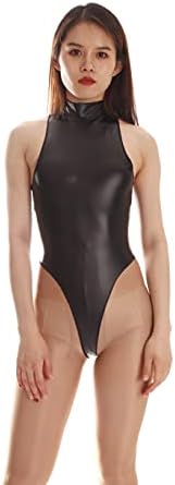 Women's Matte Wet Look Elastic Jumpsuit