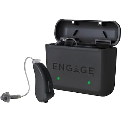 Lucid Hearing Engage Premium Rechargeable OTC Hearing Aids, Black - Android Compatible - For Adults with Mild to Moderate Hearing Loss - Includes Bluetooth, App Controls & Speaker