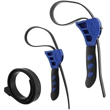 Adjustable Rubber Strap Wrench Set, 2pcs - Max Diameter 4" and 6", Adjustable Reinforced Rubber Belt Wrench for Jar Opener, Shower Head, Oil Filter, Water Filter, Plumbing, Sink(COLOR:Blue+Black)