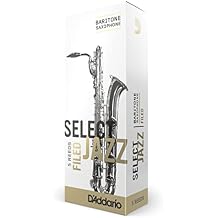 DAddario Woodwinds Select Jazz Baritone Sax Reeds, Filed, Strength 3 Strength Medium, 5-pack (RSF05BSX3M)