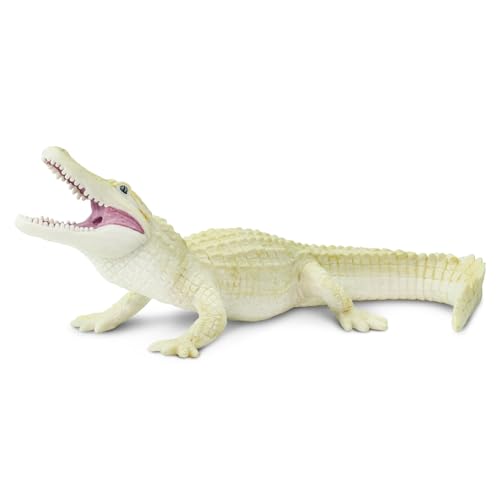Safari Ltd. White Alligator Figurine - Realistic 6 Hand-Painted Wildlife Figure - Educational Toy for Boys, Girls & Kids Ages 3