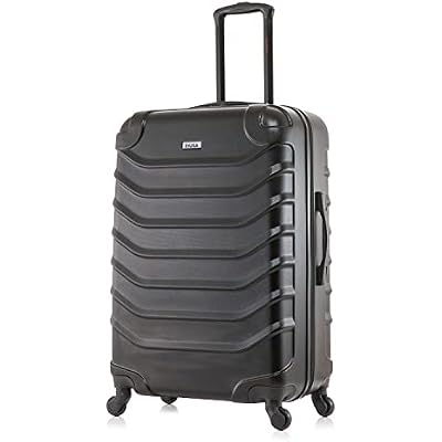 InUSA ENDURANCE Luggage with Spinner Wheels | Durable Lightweight Hardside Suitcase, Spacious Travel Bag with Handle and Trolley | 24-Inch Medium Checked Luggage | Black