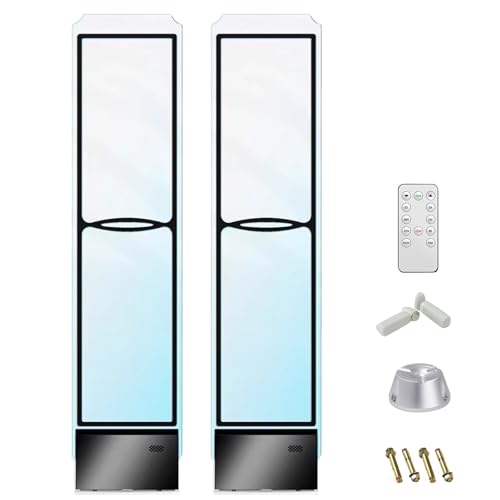 Retail Security Tower Anti Theft Equipment, AM 58KHZ EAS Security System, Acrylic Material, Audible and Visual Alarm, for Clothing Stores, Supermarkets, and Various Retail LocationsBlack