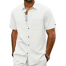 PJ Jones Mens Short Sleeve Cotton Shirts Lightweight Button Down Shirt Casual Summer Shirts for Men