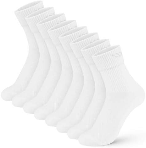 wernies Crew Socks for Women 8 Pairs | Soft Cotton Everyday Casual Socks | No-Slip Comfort Fit 8-Pack