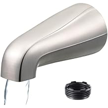 Dreyoo Universal Bath Tub Spout with Adapter, 5" Bathroom Bathtub Faucet Spout Without Diverter, Fits for 1/2'', 3/4'' IPS Inside Thread Connection and Tub/Shower Faucet Brands(Brushed Nickel)